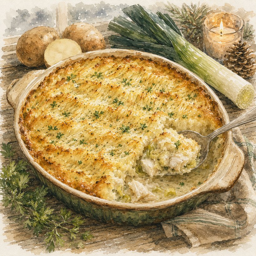 Leek and potato fish pie