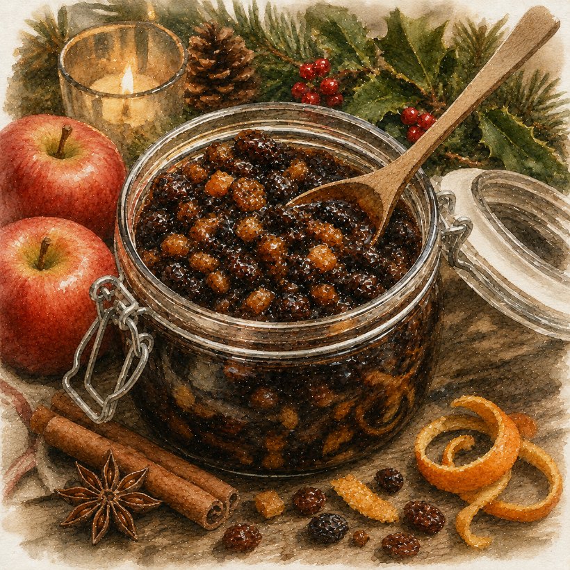 Apple mincemeat in a jar